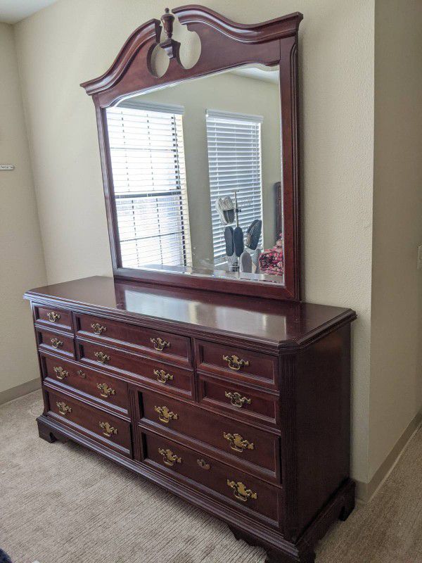 Cherrywood Dresser With Mirror