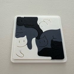 3D Printed Crowded Cats Puzzle