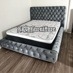 New Queen Bed Frame With Mattress 