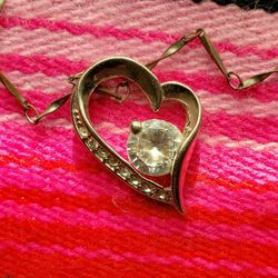 Silver Heart Shaped Pendant With Chain