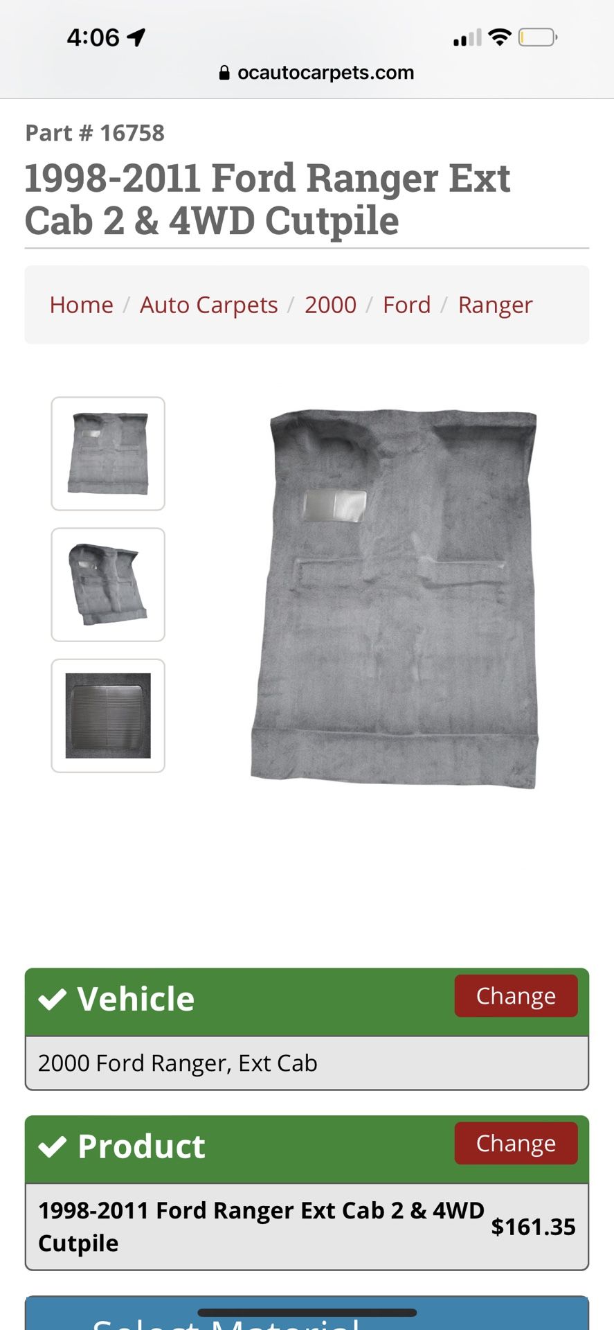 Brand New Carpet For Single Cab Ford Ranger for Sale in Riverside, CA ...