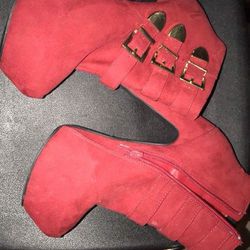 Red boot heels size 7