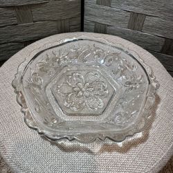 Vintage Circular Pentagon Shaped Glass Bowl