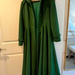 Green wool coats