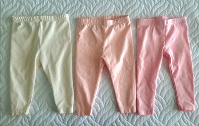 Baby girl leggings set of 3. 6-9 months