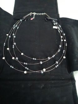 Nolan Miller ,Vintage Faux Pearl And Crystal Necklace