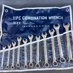  Fully Polished Metric Combination Wrench Set, 11-Piece