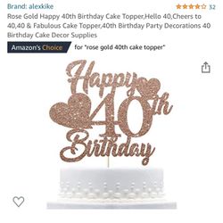 40th Birthday Cake Topper 