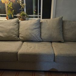 Couch, crib, changing table, blackout curtains