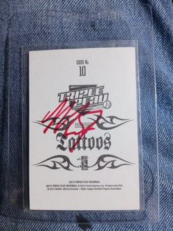 Autographed Mike Trout 2013 Panini Triple Play Tattoo Insert