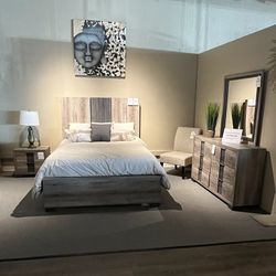 Grey Queen 4PC Bedroom Set