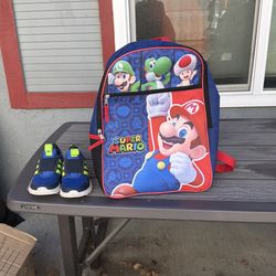 A backpack and  11 1/2 size shoes