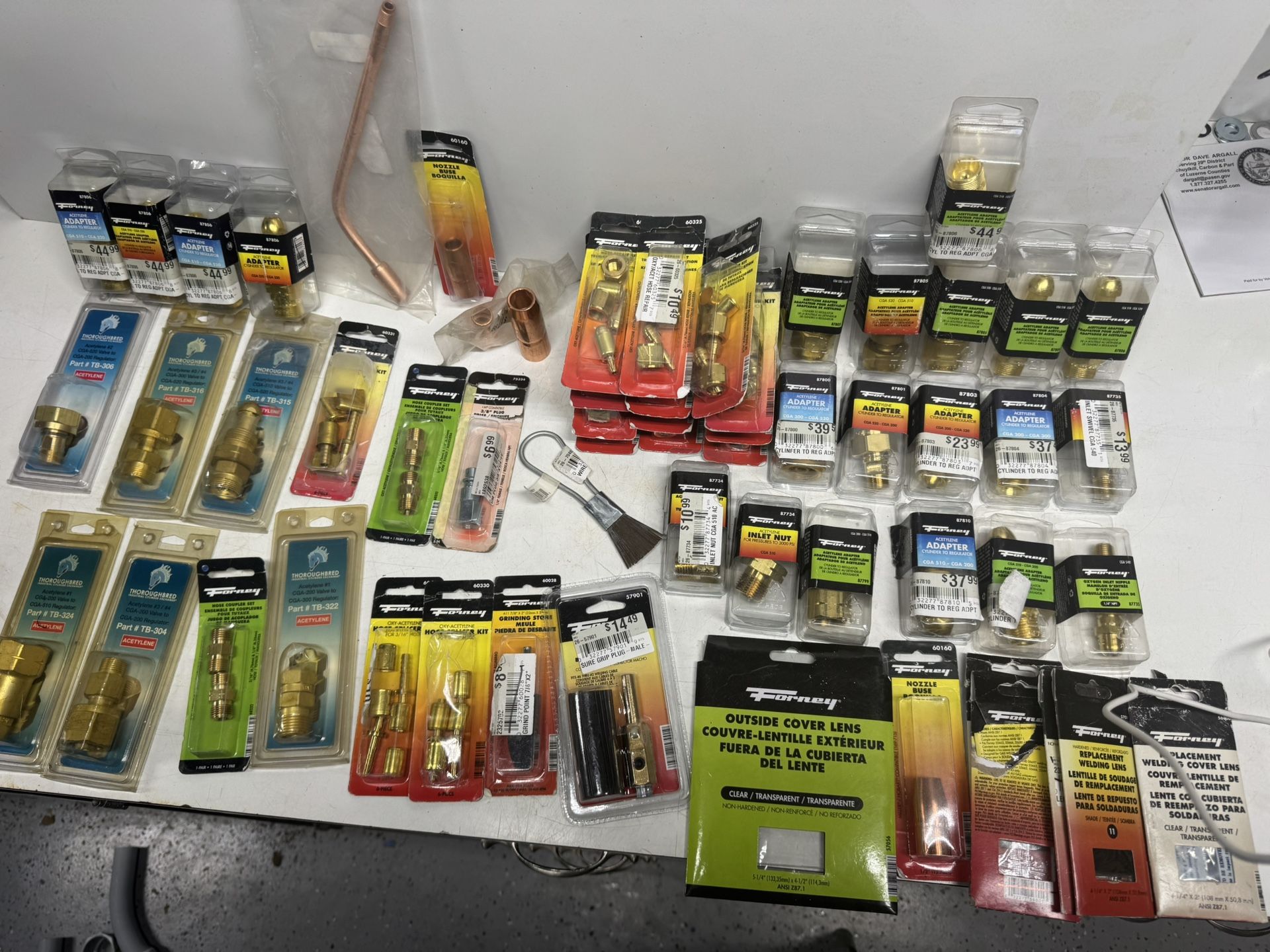 All New Forney Acetylene Fittings & Miscellaneous Lot. $100 Takes All. Must Pick Up