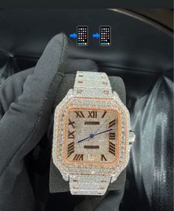 Cartier Santos Iced Out Diamond Watch