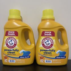 2pack Arm & Hammer Clean Burst 67 Loads Laundry Detergent 67fl,1.98L