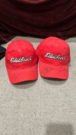 EdelBrock hats signed
