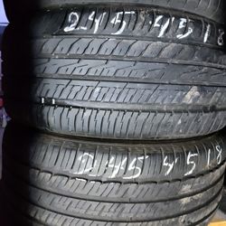 Two Tires 245/45R18 No Wheels Like New 
