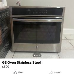 Furniture GE Wall Oven Self-Cleaning With Steam In Stainless Steel