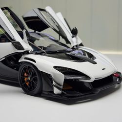 LCD 1/18 Scale Mclaren Senna GTR White Diecast Model Car