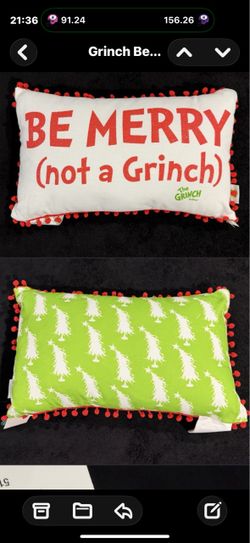 Grinch Be Merry Pillow