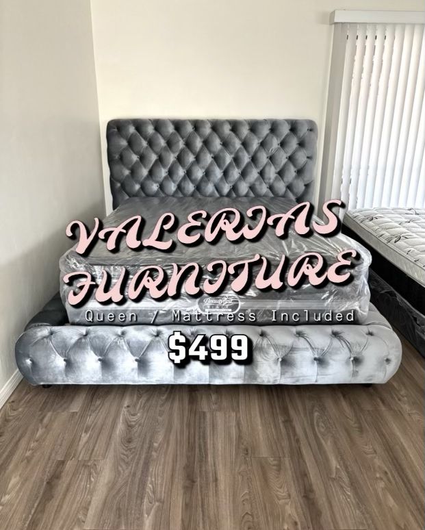 New Queen bed with mattress