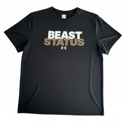 Under Armour Beast Status Graphic T-Shirt – Youth Large Short Sleeve | HeatGear® | Black