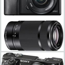 Sony Mirrorless Alpha 6000 with 16-55 mm & 55-210mm Lens