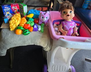 Little Tikes Shopping Cart, Baby Alive Doll, Food & Accessories