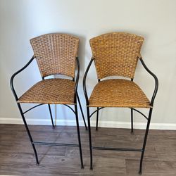 Set of 2 Bar Stools Boho
