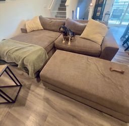 Sectional Chaise Sofa with Storage Ottoman