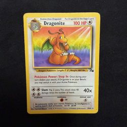 Vintage Dragonite - 1999 Fossil Set (Rare Non-Holo 19/62) Pokemon
