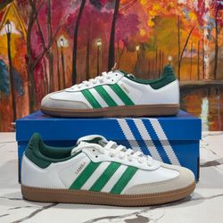 Adidas Samba OG White Green Gum Size 7.5 Men's, 8.5 Women's