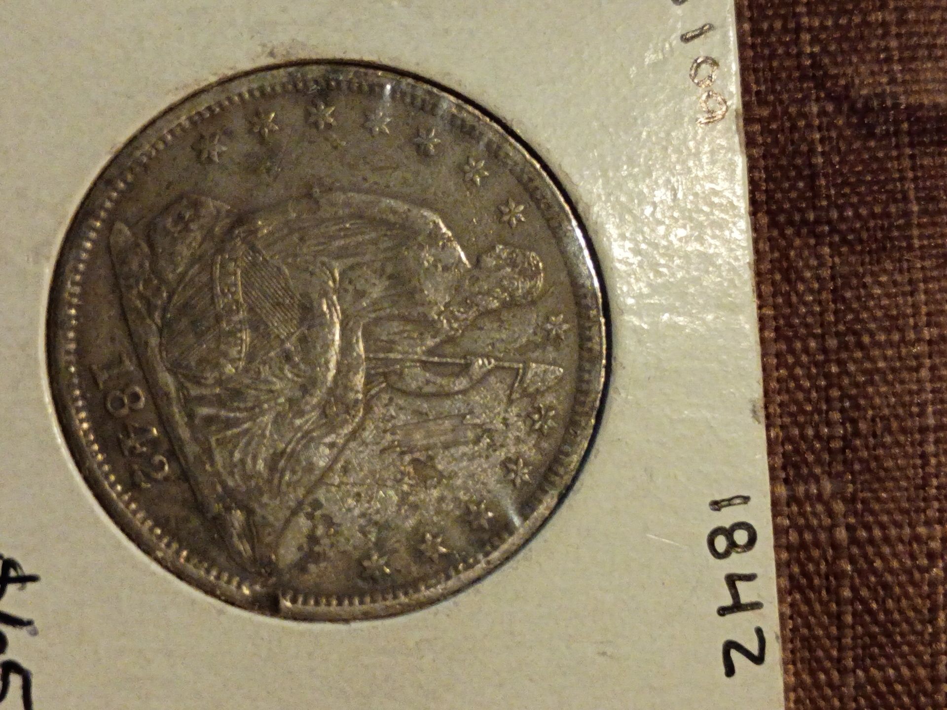1842 seated half dollar