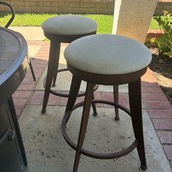 Bar Stools. Heavy Metal With Suede Tops