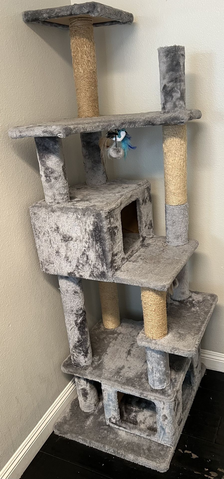 8-Level Cat Tree 74.5" H Gray