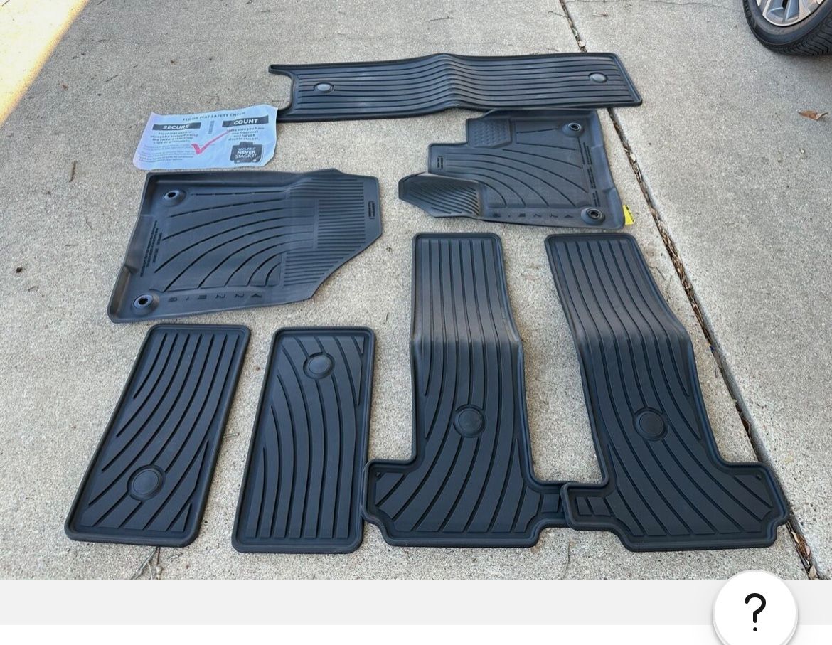 BRAND New Genuine Toyota Sienna 2021-2025 All Weather Floor Mats 7 Passenger, Retail $300 With Tax At Dealer
