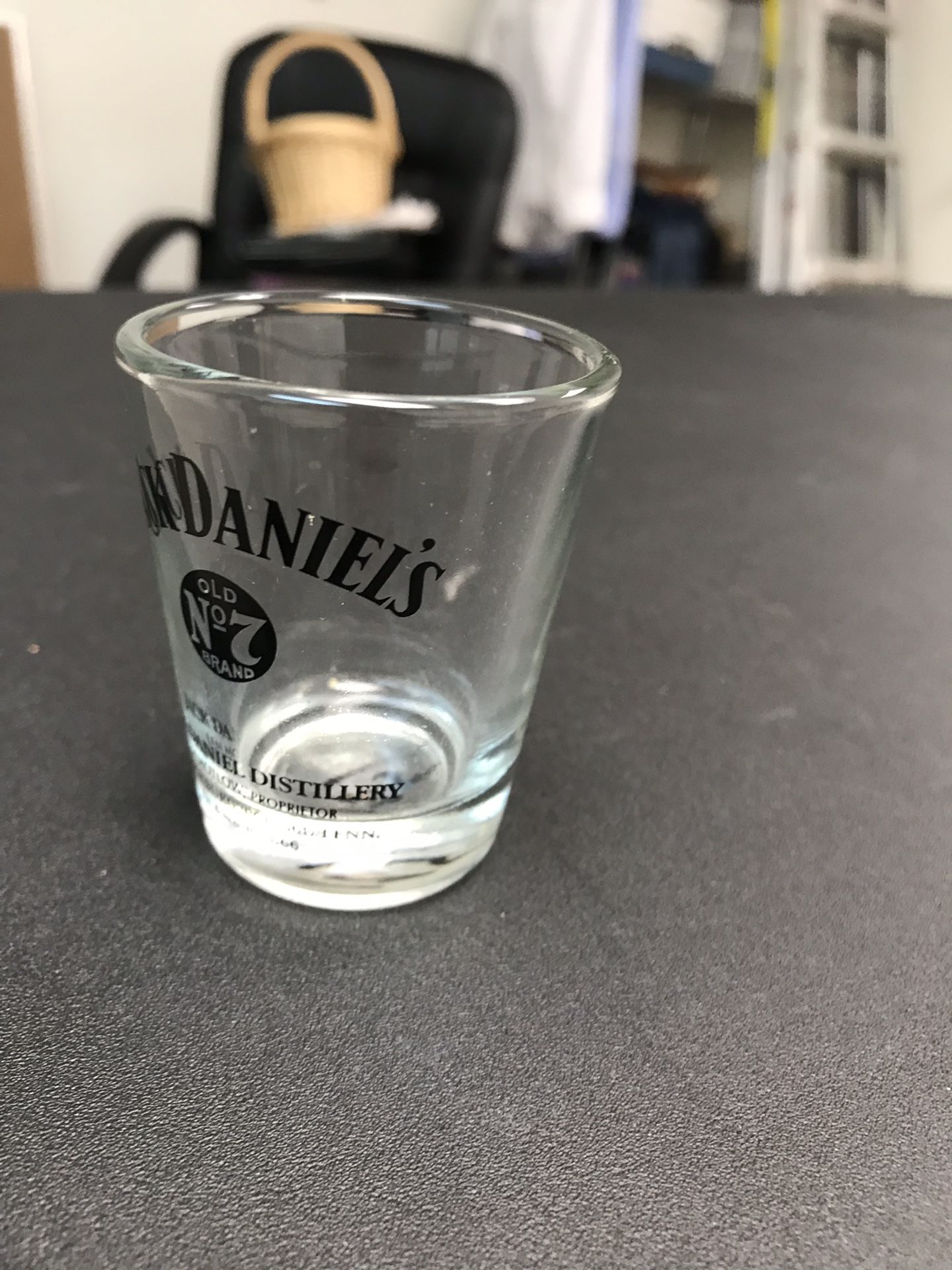 Jack Daniels Lynchburgh "Old NO 7" Shot Glass Lem Motlow Proprietor • Vintage