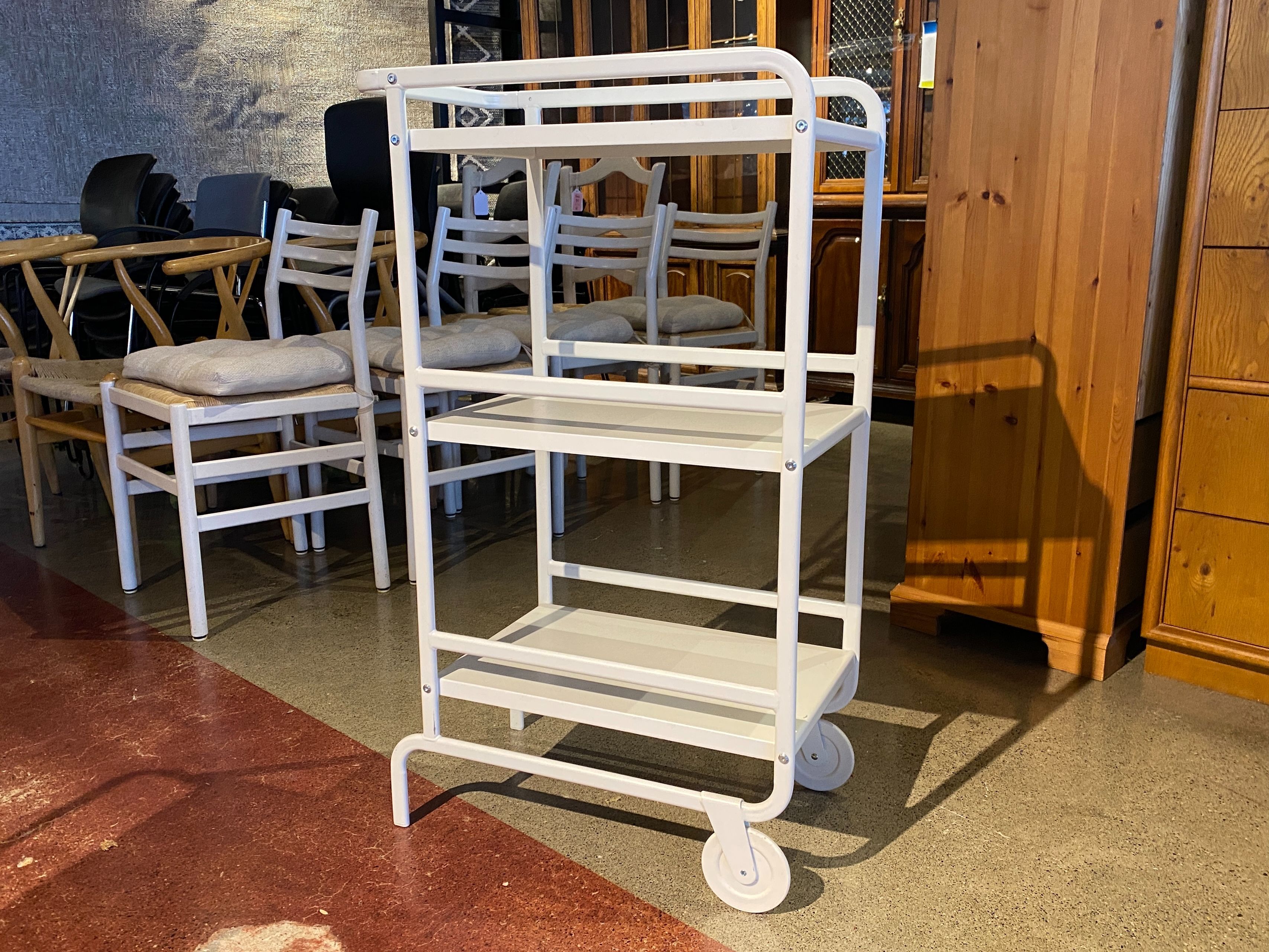 Chic & Simple 2-Wheeled White Storage Cart