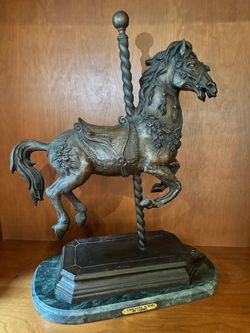 Carmel 24 inch bronze carousel horse statue by Carmel