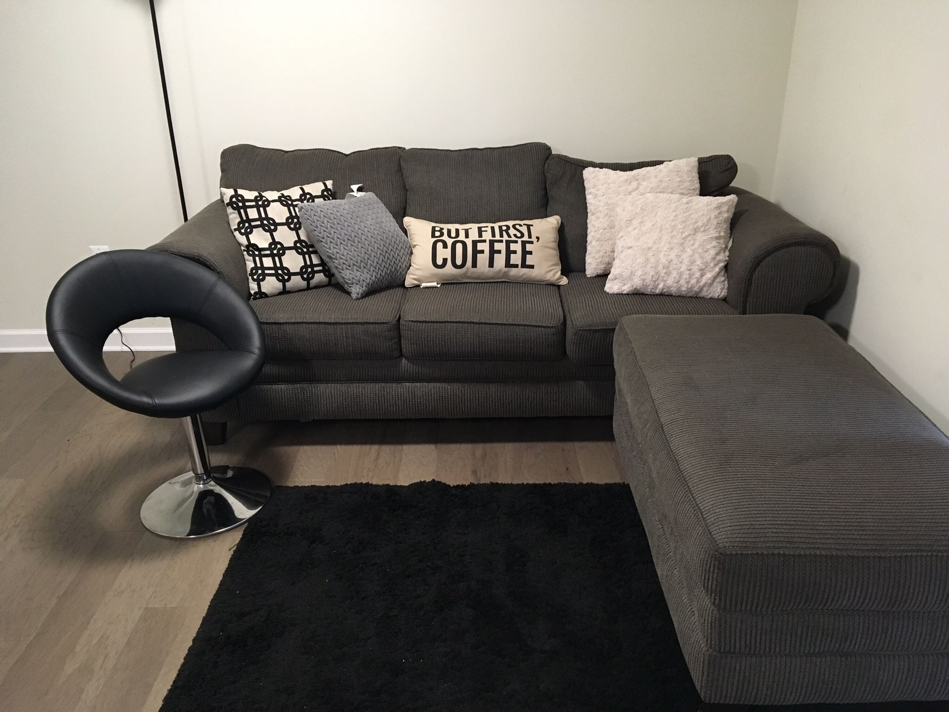 Sectional Couch + Queen Size Bed