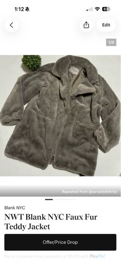 NEW Blank NYC Teddy coat