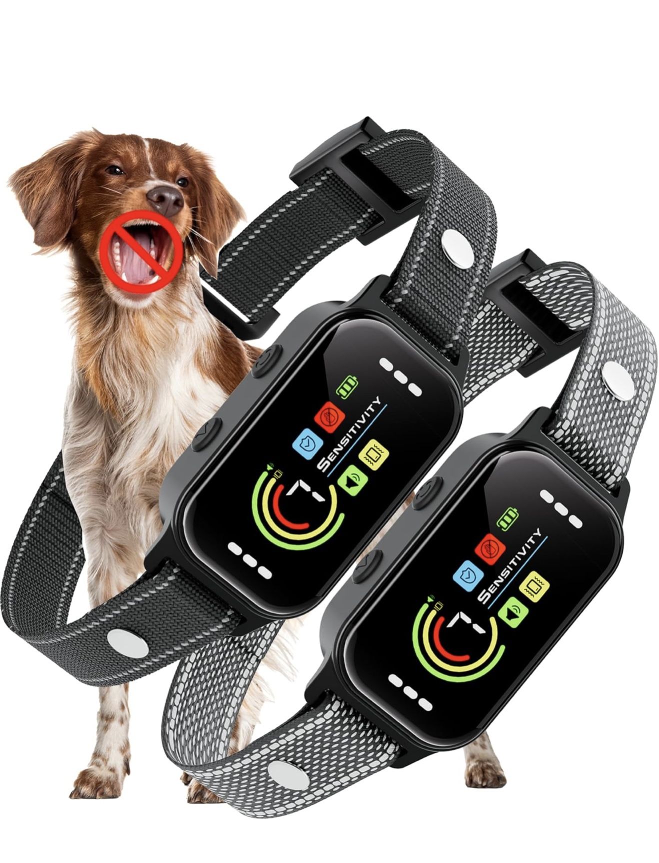 2-Pack Anti-Bark Dog Collars – Rechargeable & Smart Sensor