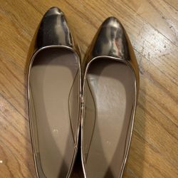 Metallic rose gold Ballet flats