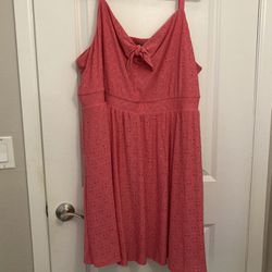 Barely Worn Pink Tie Front Mini Skater Dress