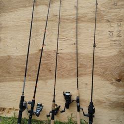 Five Spinning Rod Fishing Rod Reel Combo Set
