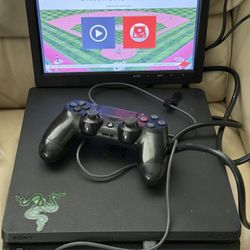 PS4 Slim 1000gb , Controller And Cables 