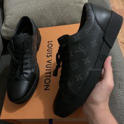 Louis Vuitton Monogram Leather Canvas Sneaker Black