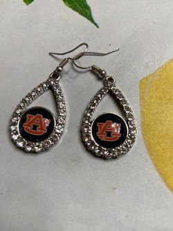 Auburn Tigers Rhinestone Dangle Earrings