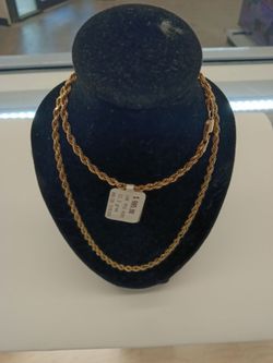 10k, 12.3g, rope necklace