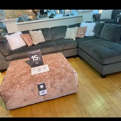 Grey Sectional Couch Included With Ottoman Need GONE ASAP! 